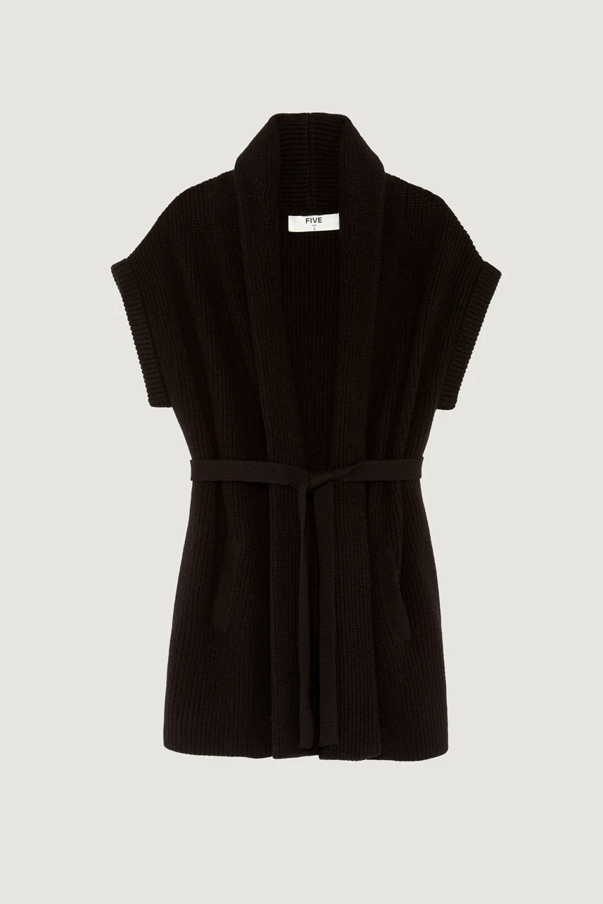 Gilet long cote perlee - Image 4