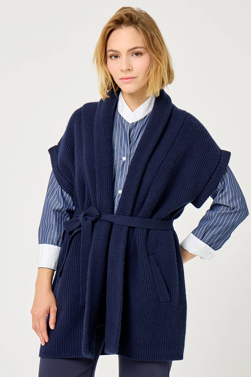 Gilet long cote perlee - Image 5