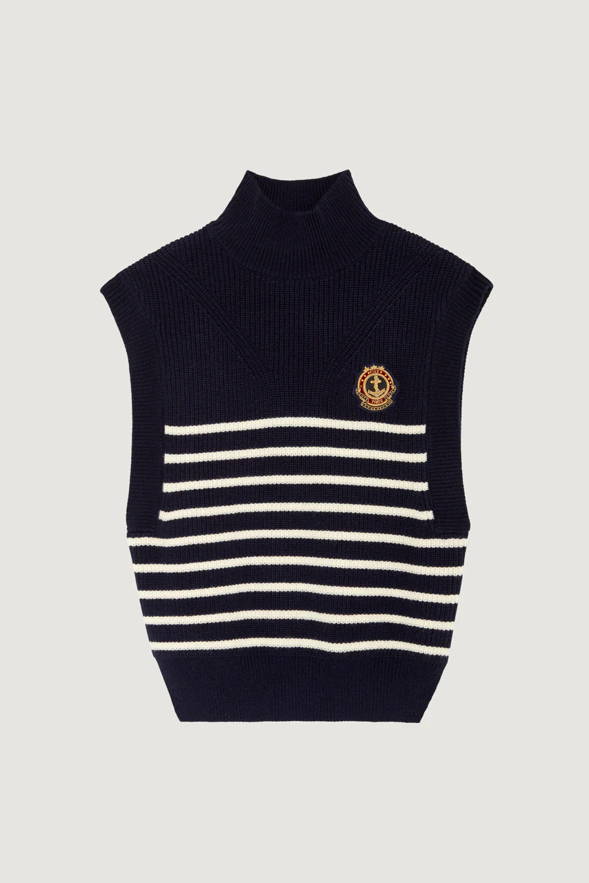 Pull Sans Manche Marinière - Image 5